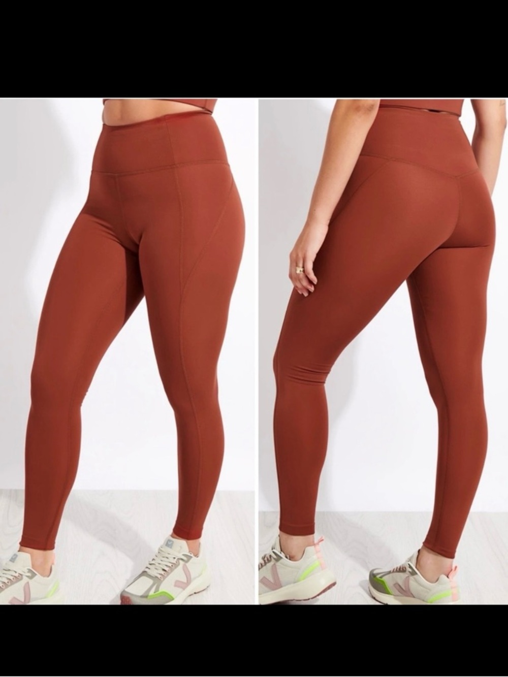Girlfriend Collective Compressive High Waisted Leggings: Sedona/Ember (Rust)